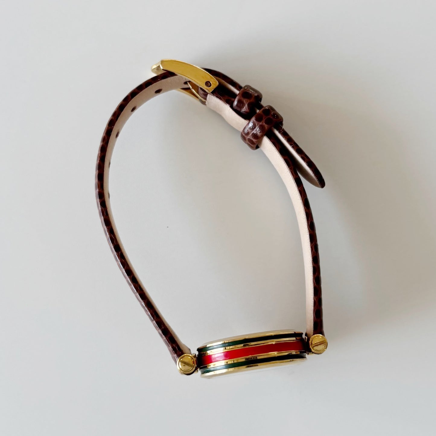 Gucci 1980s Sherry Round Dial Gold Plated Watch