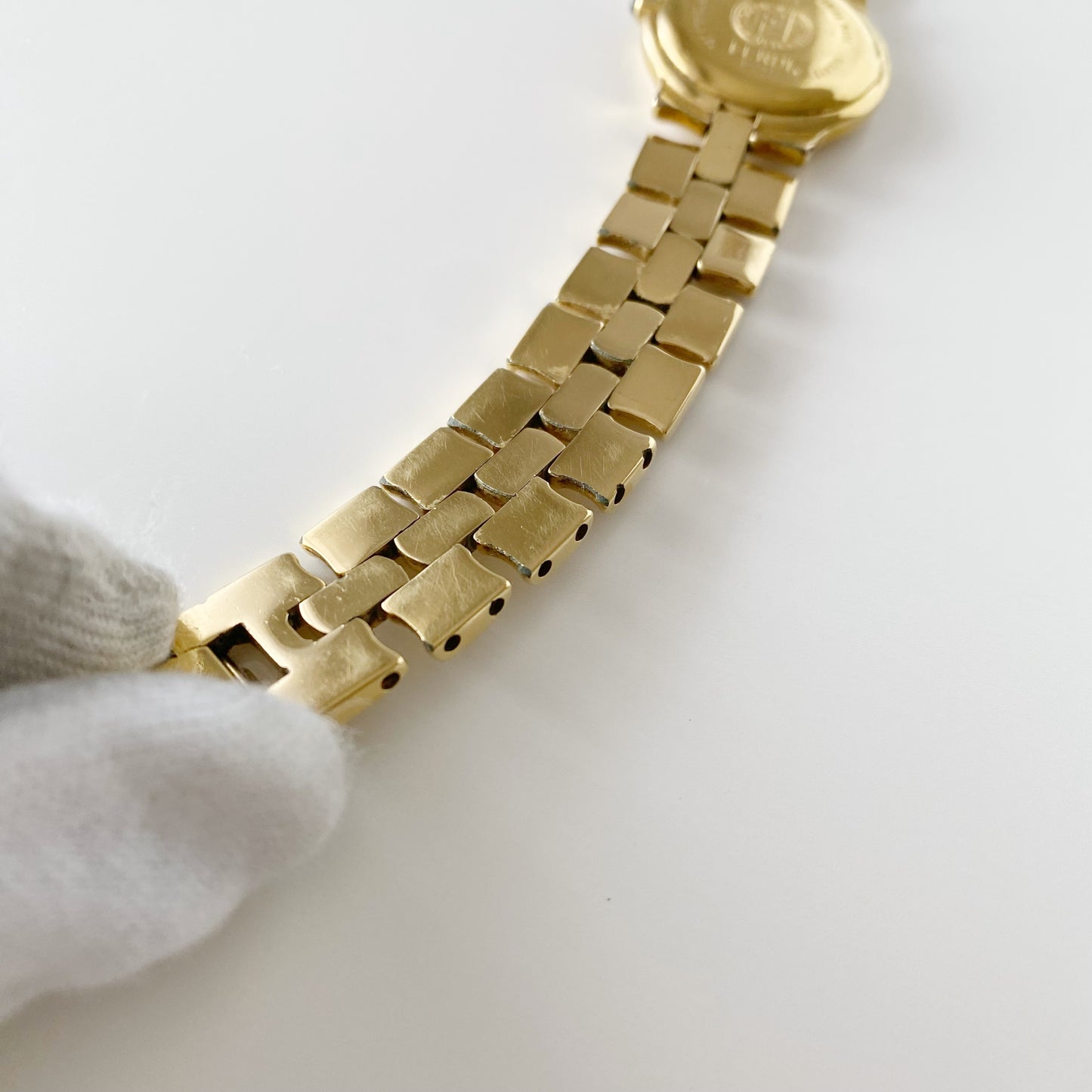 Fendi 1990s Navy Dial Gold Plated Watch
