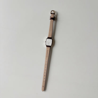 Celine 1980s Rectangular Dial Two Tone Watch