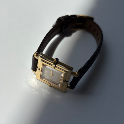 Yves Saint Laurent 1990s Square Dial Gold Plated Watch