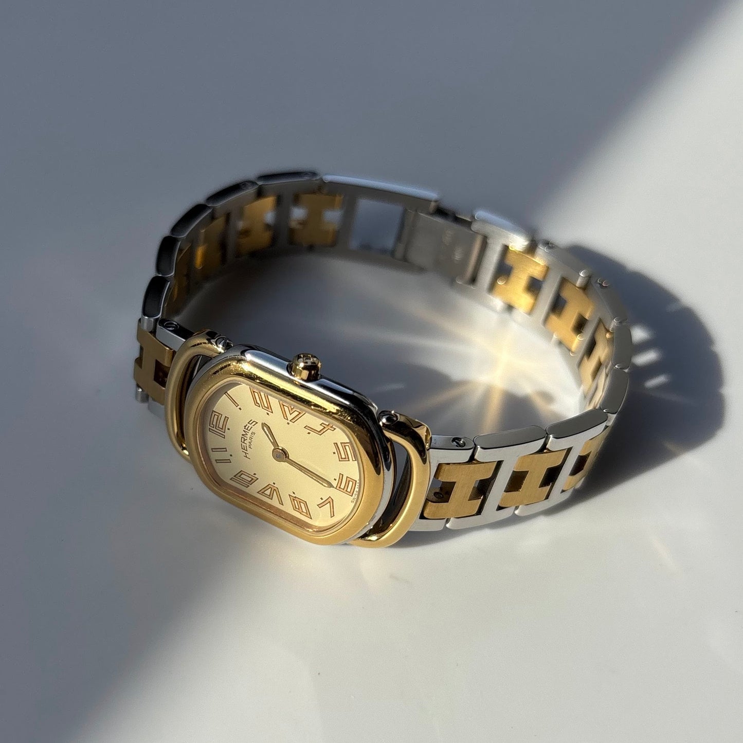 Hermes 1990s Rallye Two Tone Watch