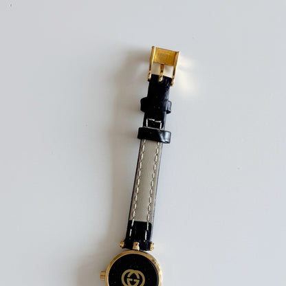 Gucci 1990s Round Dial Gold Plated Watch