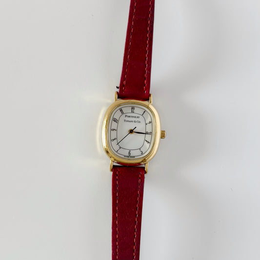 Tiffany & Co Portfolio Oval Dial Gold Plated Watch
