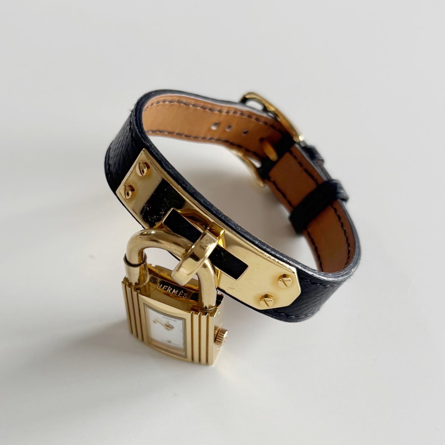 Hermes 1990s Kelly Gold Plated Watch