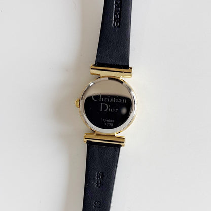 Dior 1990s Round Dial Gold Plated Watch