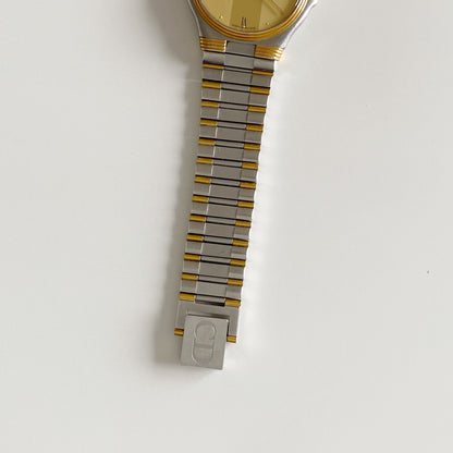 Dior 1990s Date Round Dial Two Tone Watch (Large)