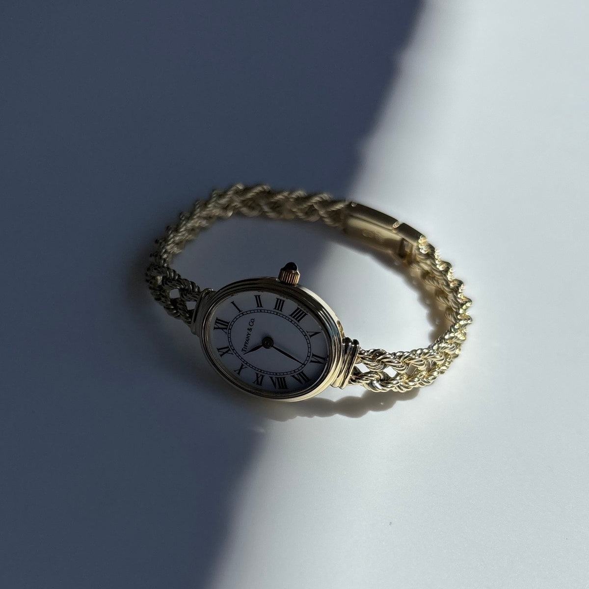 Tiffany 1990s 14K Oval Dial Cocktail Watch