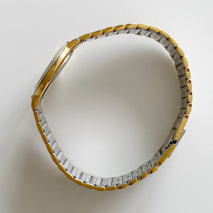 Yves Saint Laurent 1990s Round Dial Two Tone Watch