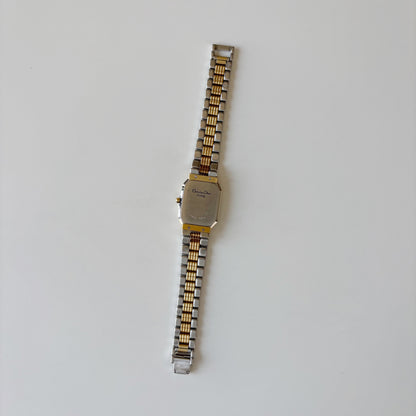 Dior 1980s Tank Two Tone Gold Plated Watch