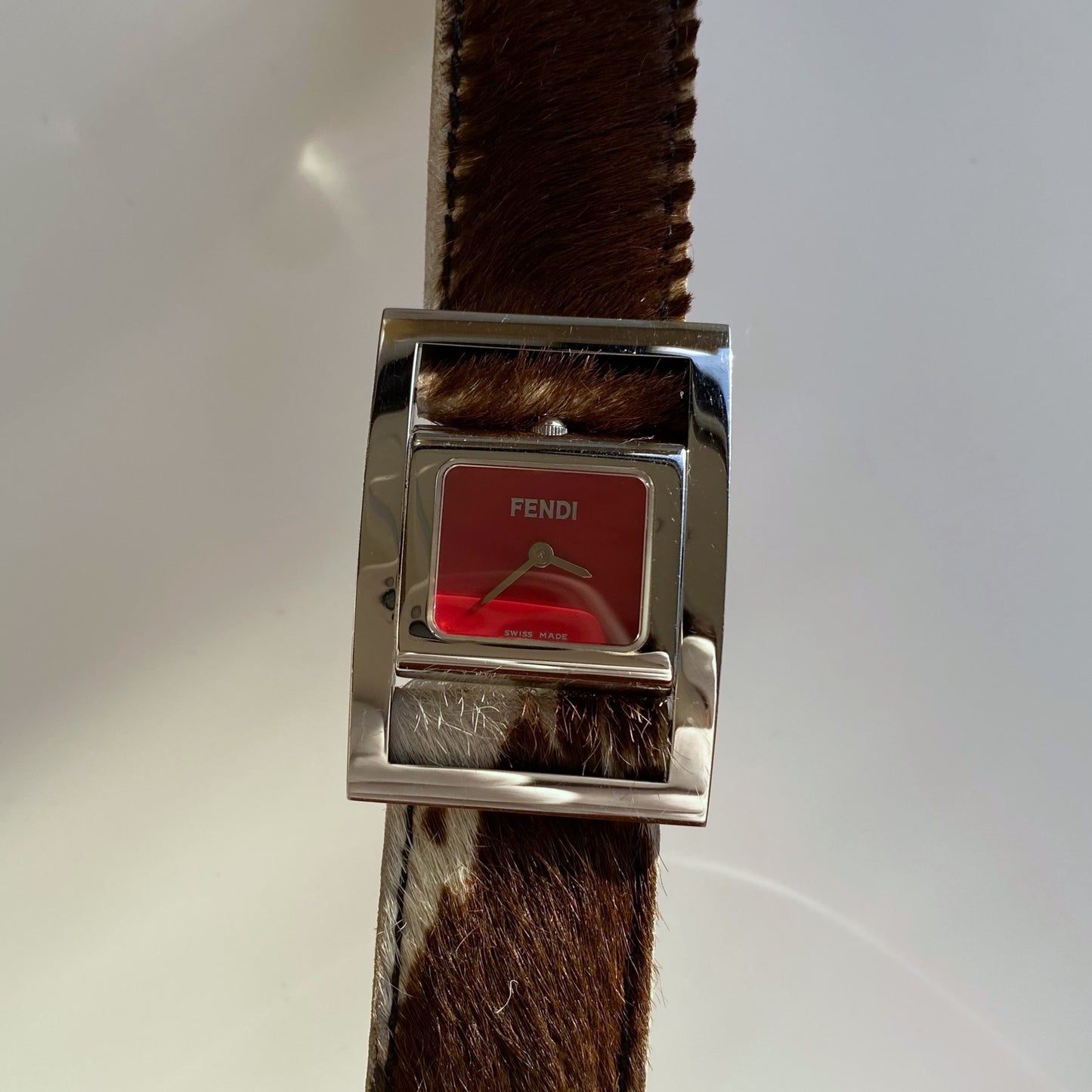 Fendi 1990s Gyro Rotating Face Pony Hair Watch