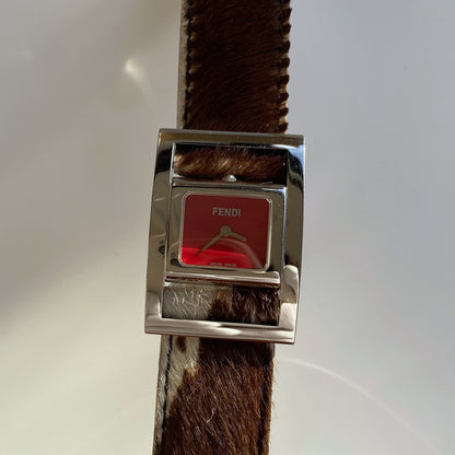 Fendi 1990s Gyro Rotating Face Pony Hair Watch