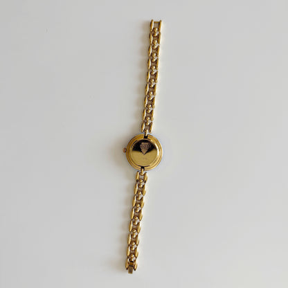 Gucci 1990s Interchangeable Bezel Gold Plated Watch with 6 bezels, case (167mm)