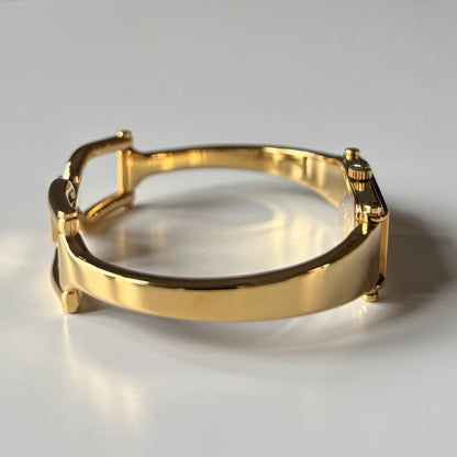 Gucci 1990s Seashell Dial Gold Plated Bangle Watch