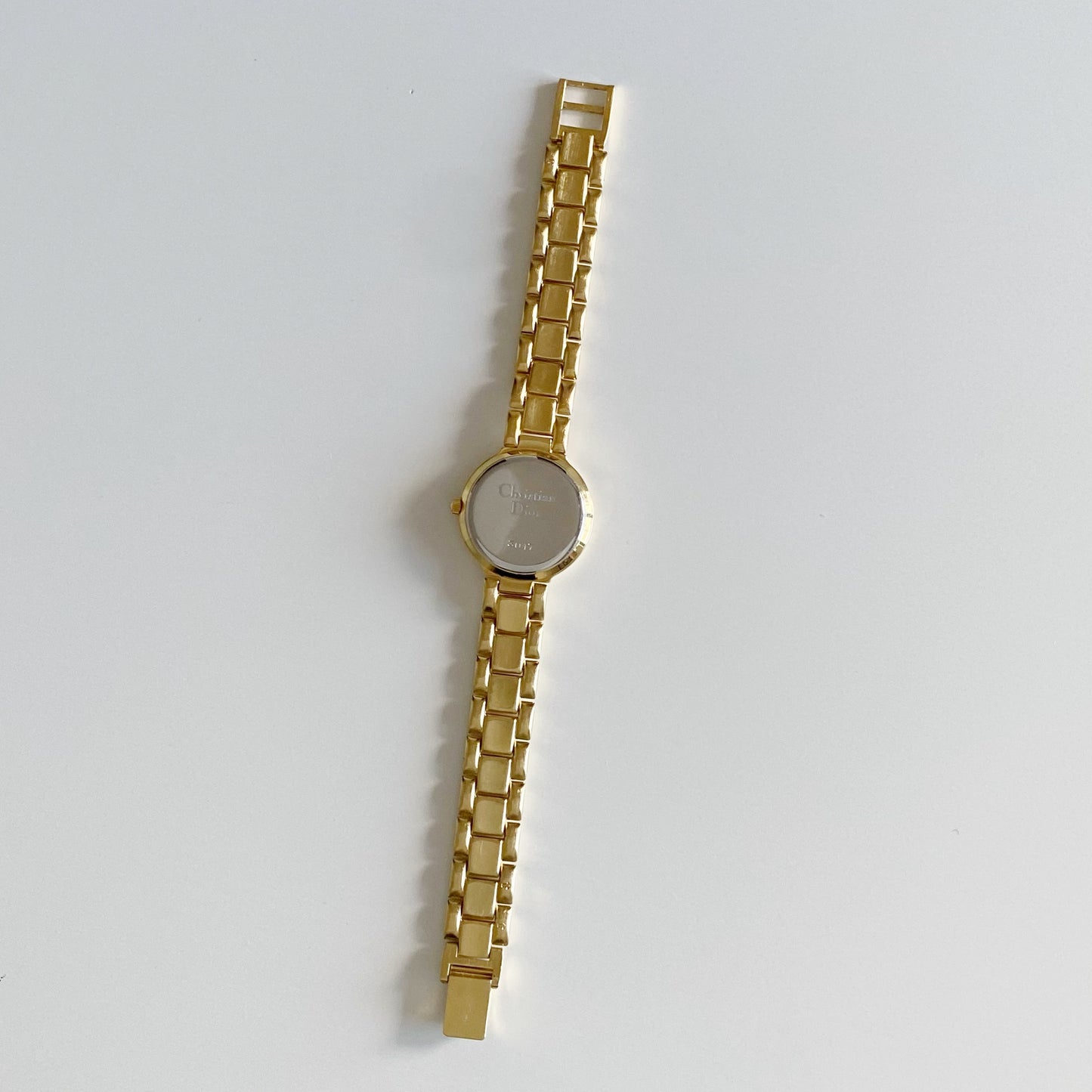 Dior 1990s Round Dial Gold Plated Watch