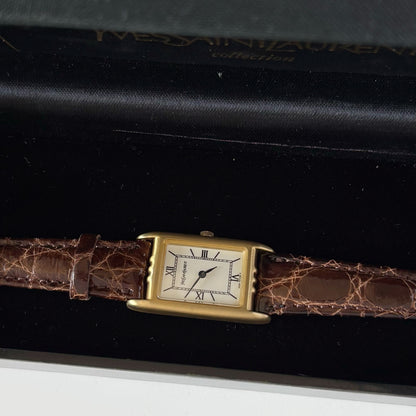 Yves Saint Laurent 1990s Tank Gold Plated Watch