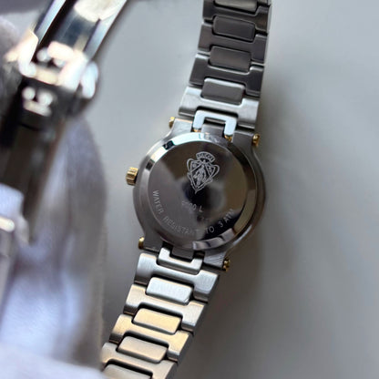 Gucci 1990s Date Gold Round Dial Two Tone Watch