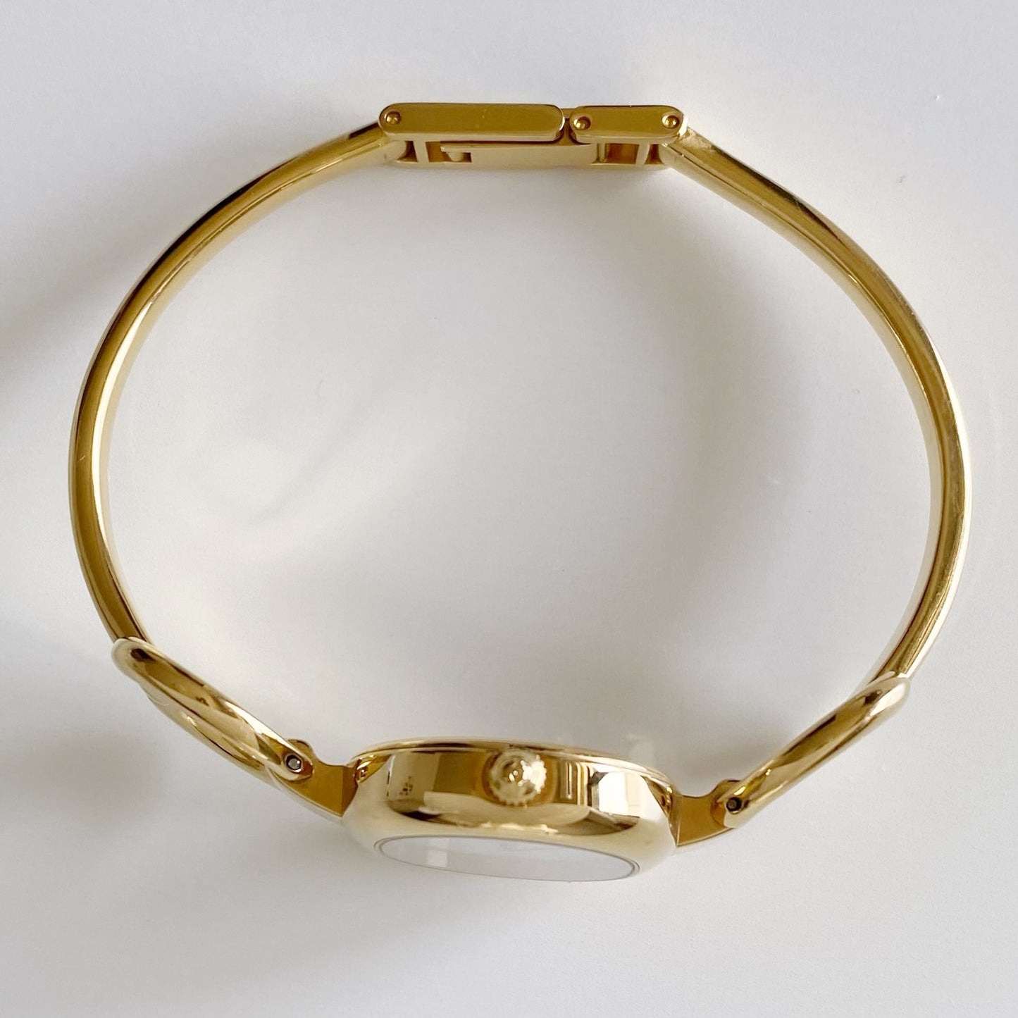 Gucci 1990s Seashell Dial Gold Plated Bangle Watch