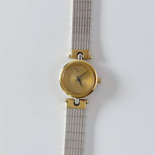 Dior 1990s Gold Dial Two Tone Watch