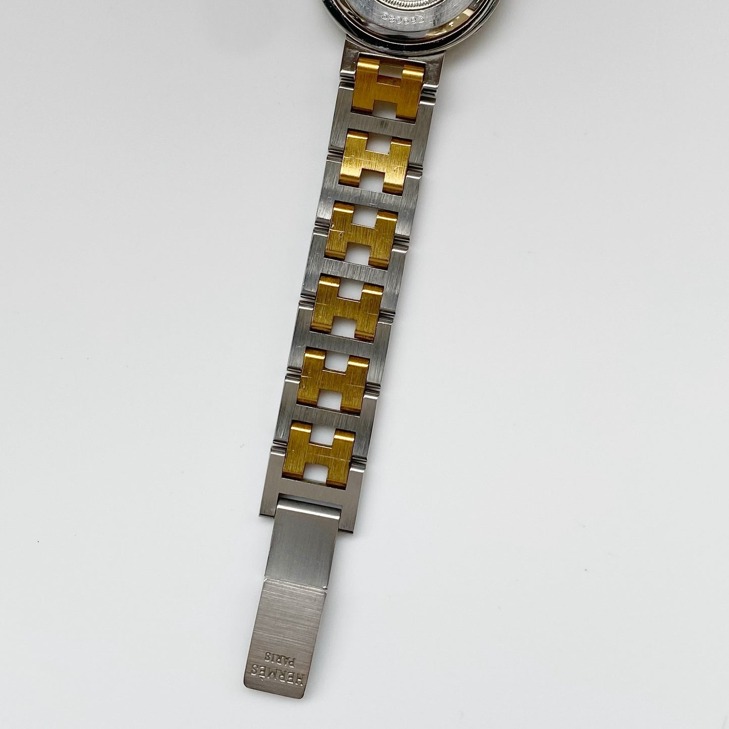 Hermés 1990s Clipper Round Two Tone Watch