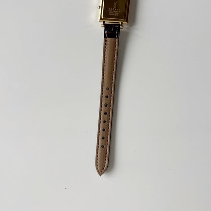 Yves Saint Laurent 1990s Square Dial Gold Plated Watch