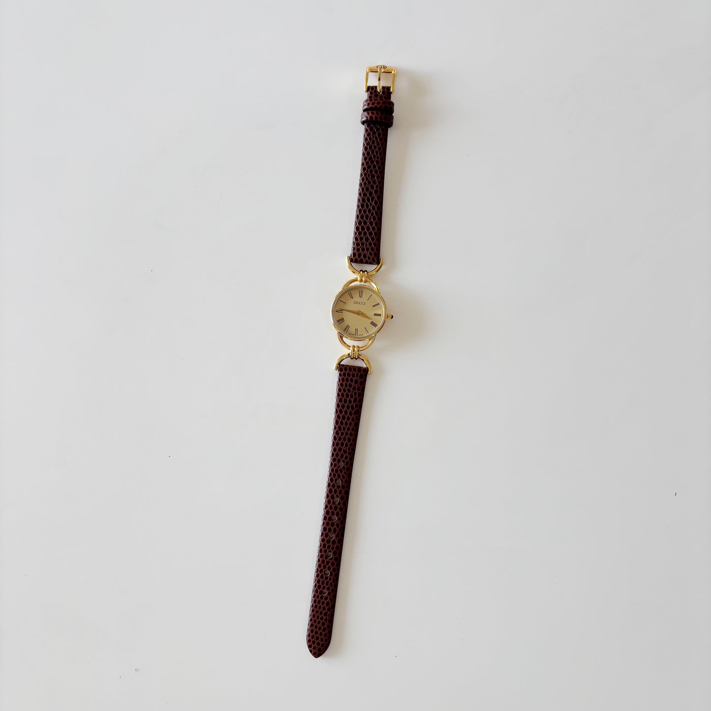 Gucci 1990s Gold Dial Gold Plated Horsebit Watch