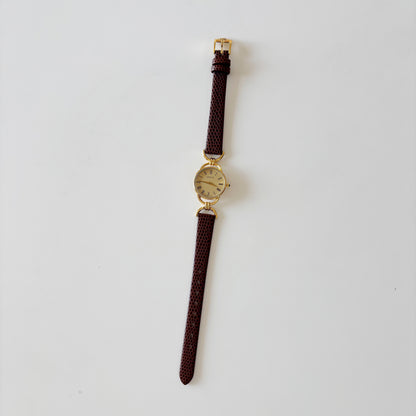 Gucci 1990s Gold Dial Gold Plated Horsebit Watch