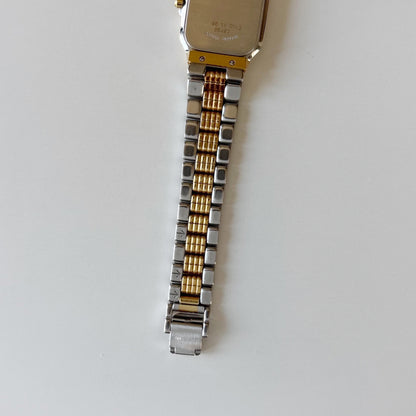 Dior 1980s Tank Two Tone Gold Plated Watch
