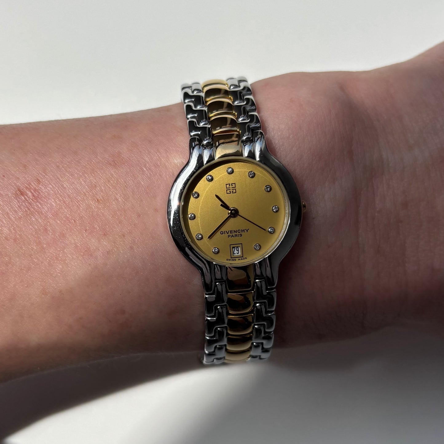 Givenchy 1990s Round Dial Two Tone Watch