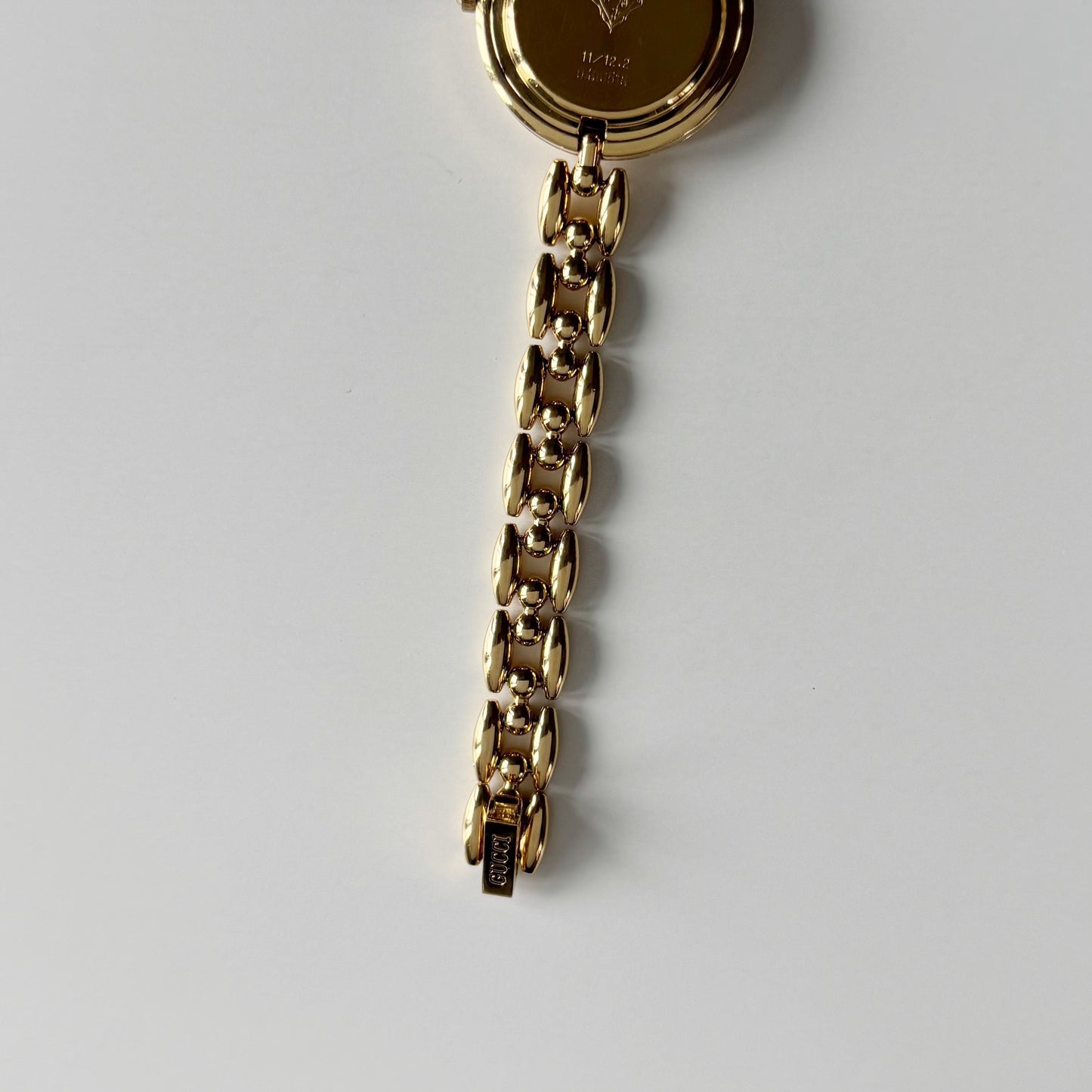 Gucci 1990s Interchangeable Bezel Gold Plated Rice Chain Watch with 6 bezels, case (160mm)