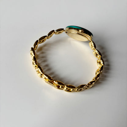 Gucci 1990s Interchangeable Bezel Gold Plated Rice Chain Watch with 6 bezels, case (165mm)