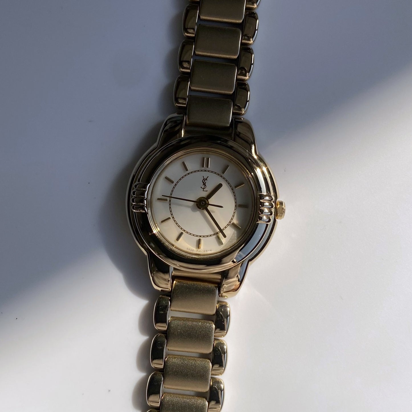 Yves Saint Laurent 1990s Gold Plated Round Watch