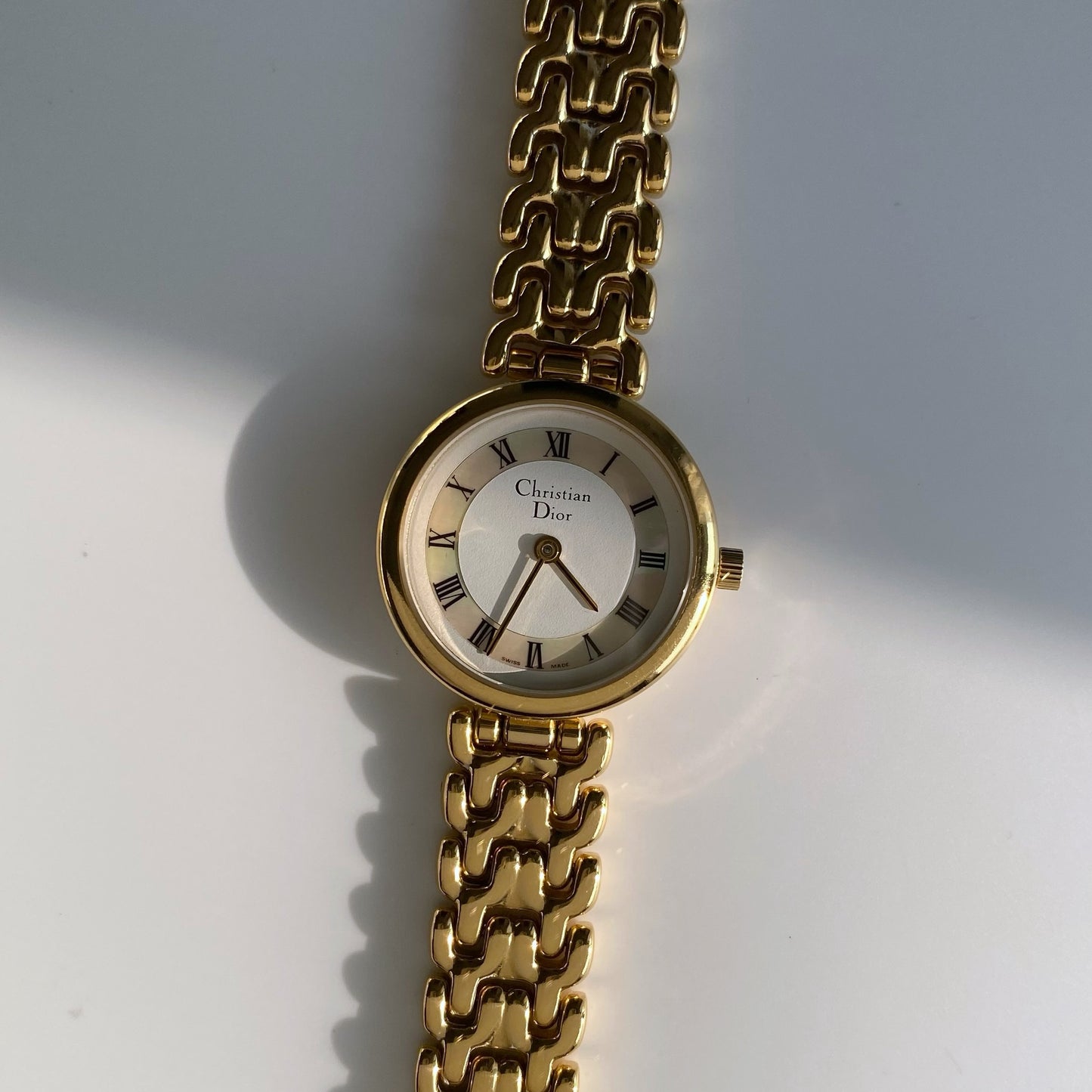 Dior 1990s Seashell Dial Round Watch