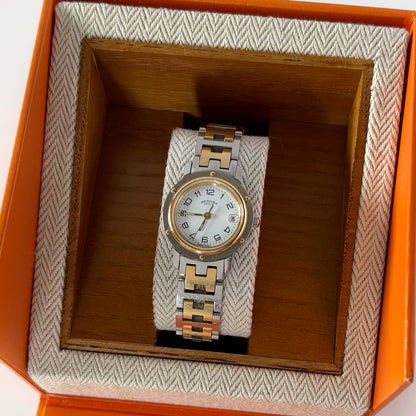 Hermes 1990s Clipper Two Tone Watch