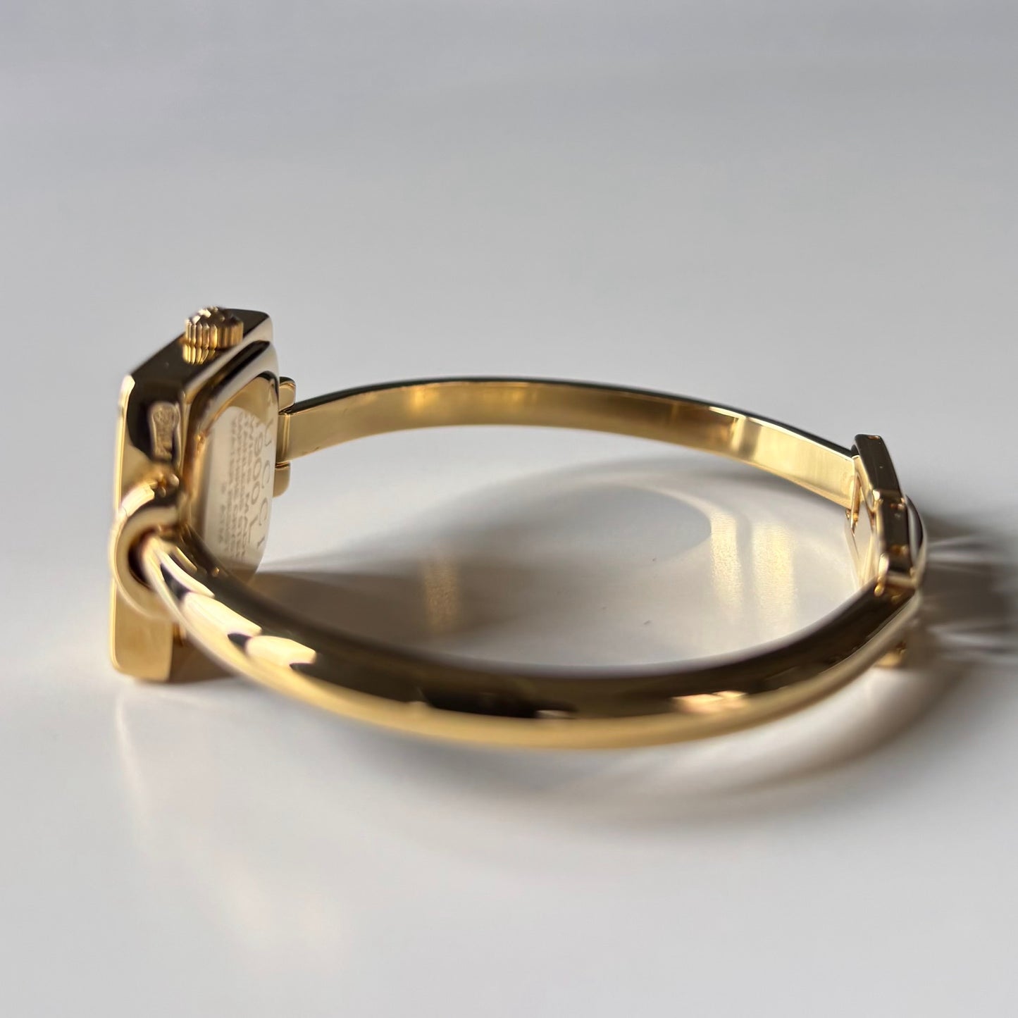 Gucci 1990s Square Dial Gold Plated Bangle Watch (Small)