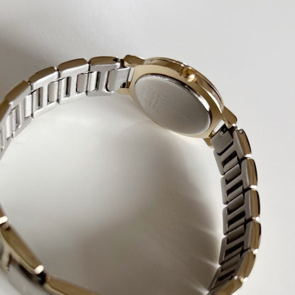 Yves Saint Laurent 1990s Black Dial Gold Plated Two Tone Watch