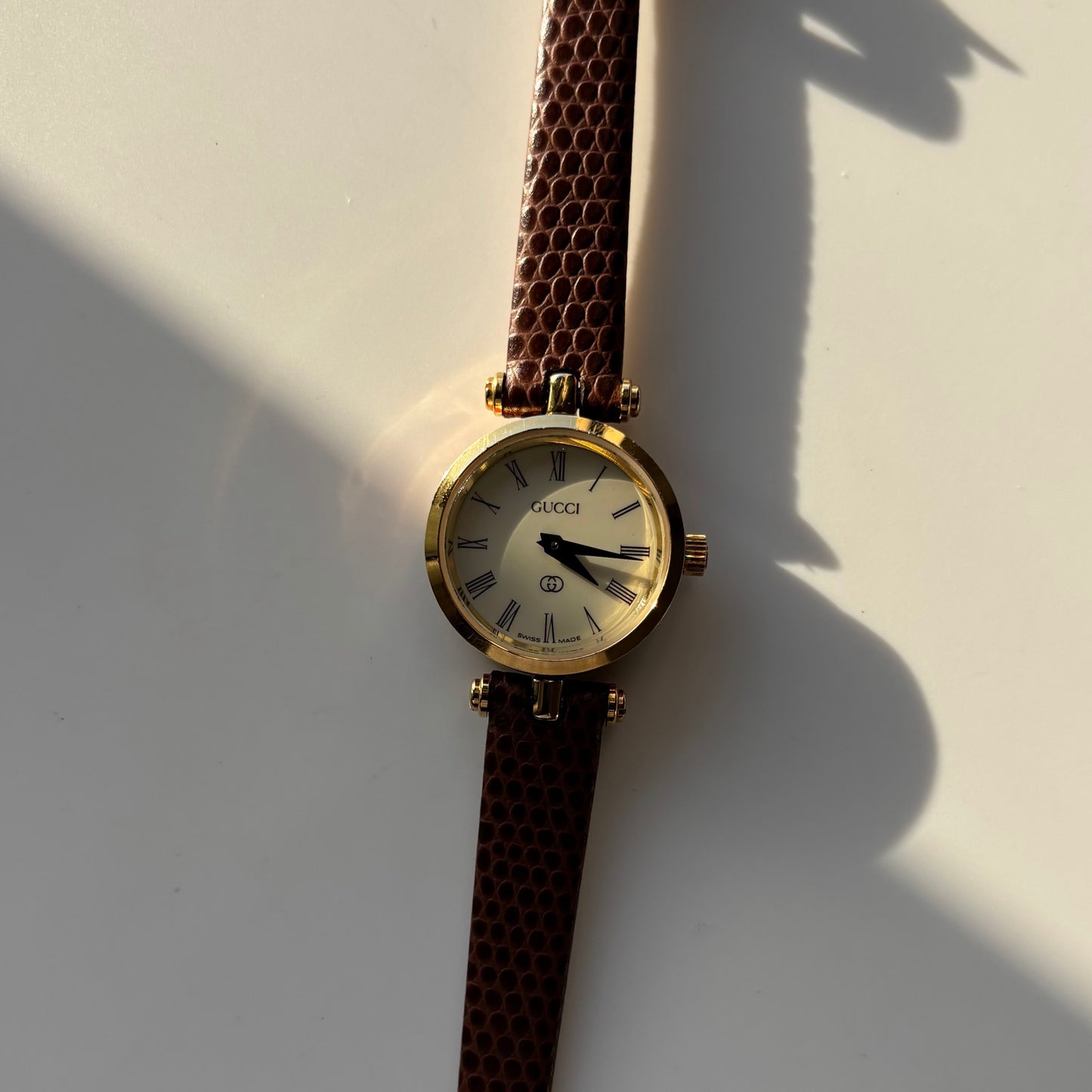Gucci 1980s Sherry Round Dial Gold Plated Watch