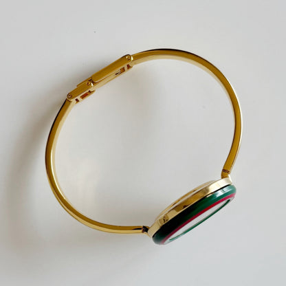 Gucci 1990s Interchangeable Bezel Gold Plated Watch with 12 bezels, case (Small)