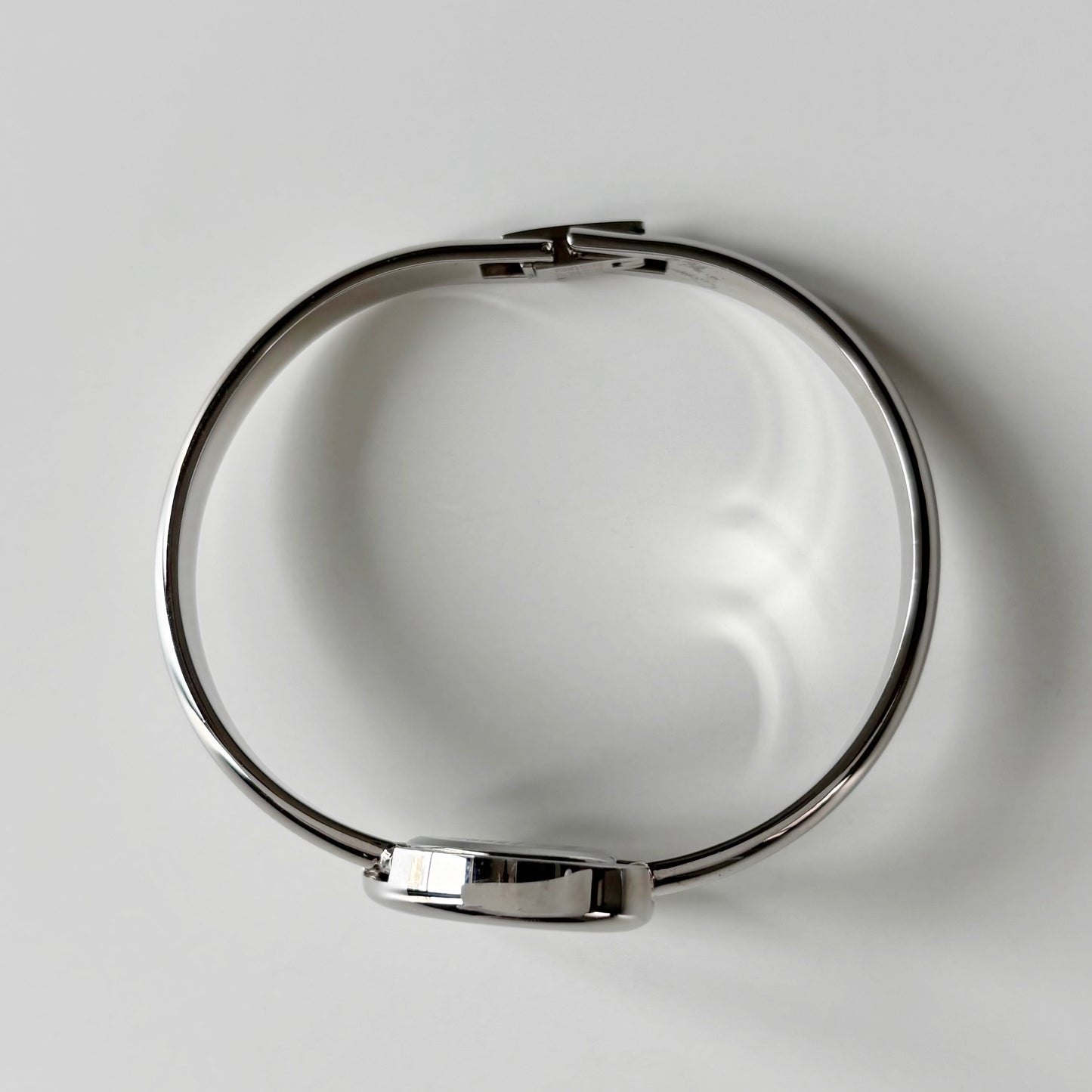Yves Saint Laurent 1990s Heart Shaped Dial Silver Bangle Watch