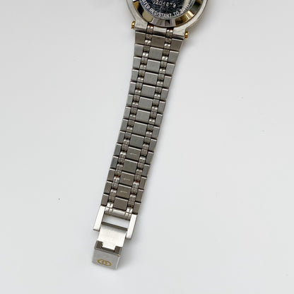 Gucci 1990s Black Dial Two Tone Watch