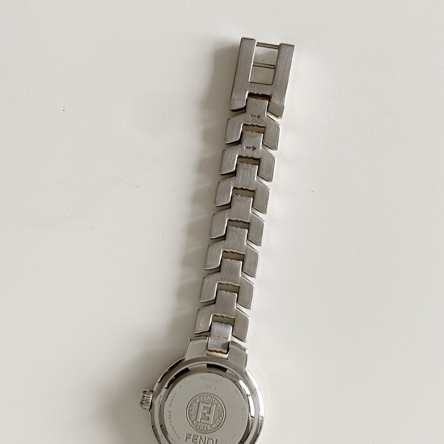 Fendi 1990s Date Round Dial Two Tone Watch