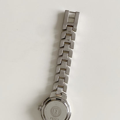 Fendi 1990s Date Round Dial Two Tone Watch