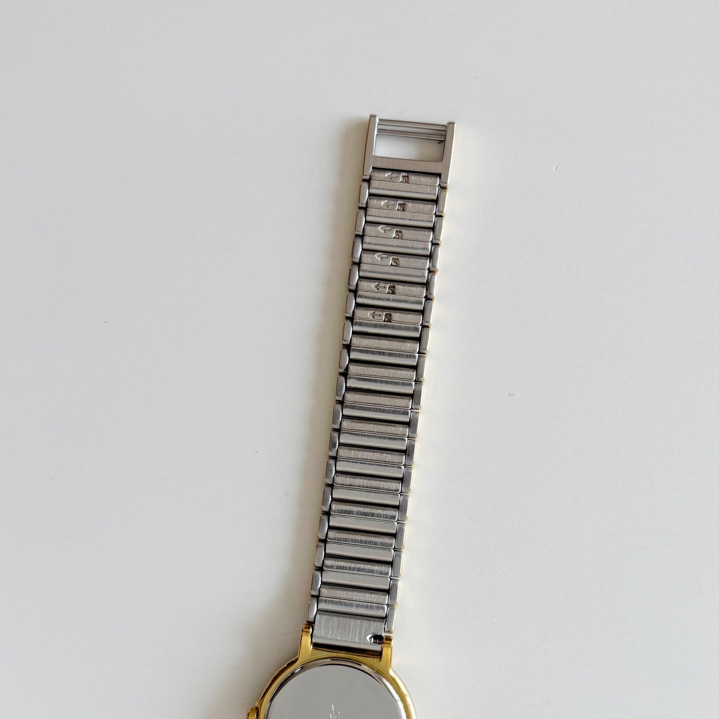 Yves Saint Laurent 1990s Round Dial Two Tone Watch