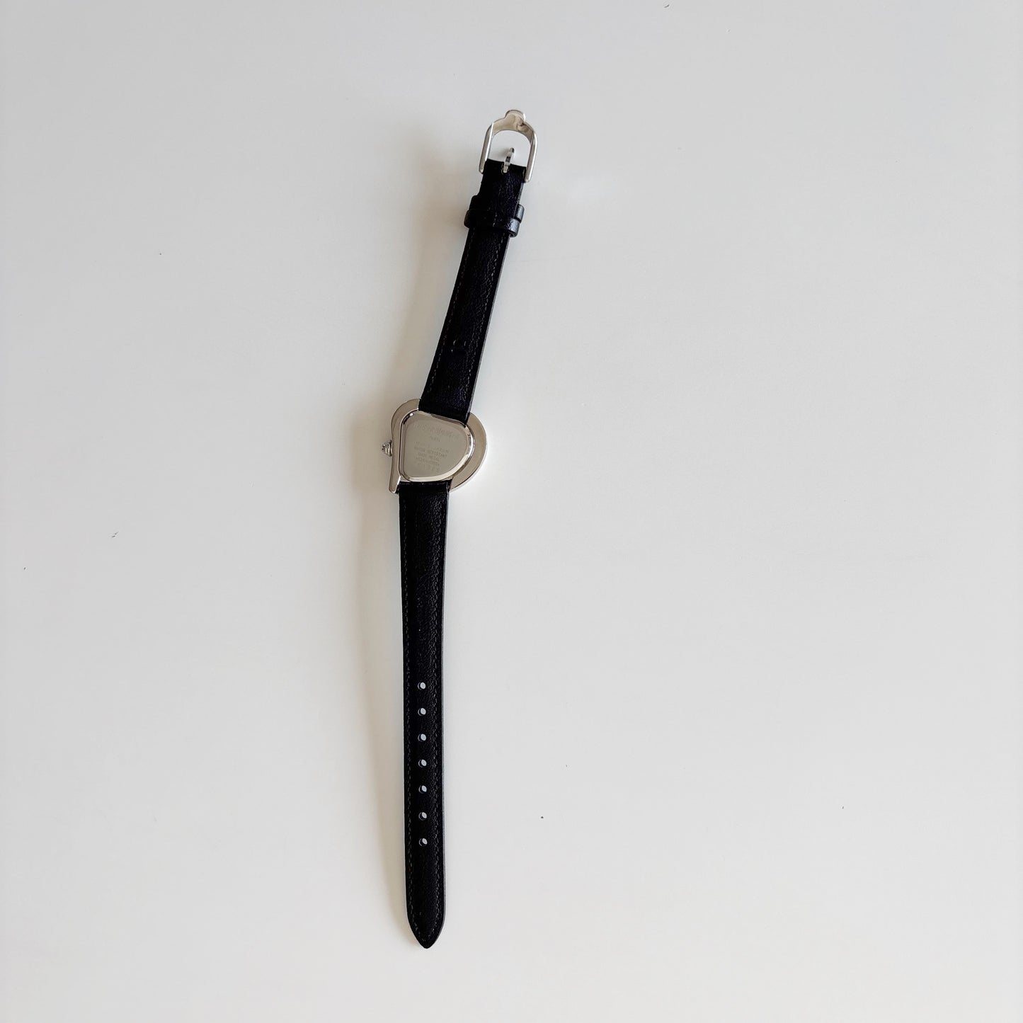Yves Saint Laurent 1990s Heart Shaped Dial Silver Watch