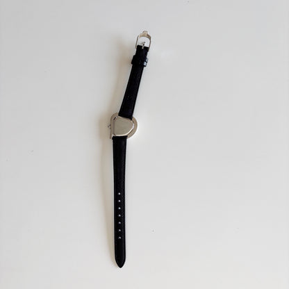 Yves Saint Laurent 1990s Heart Shaped Dial Silver Watch