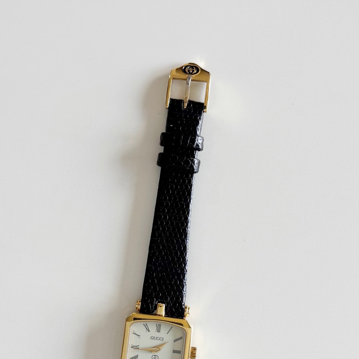 Gucci 1980s Square Dial Gold Plated Watch