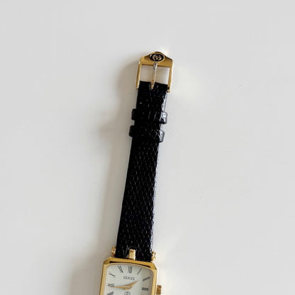 Gucci 1980s Square Dial Gold Plated Watch