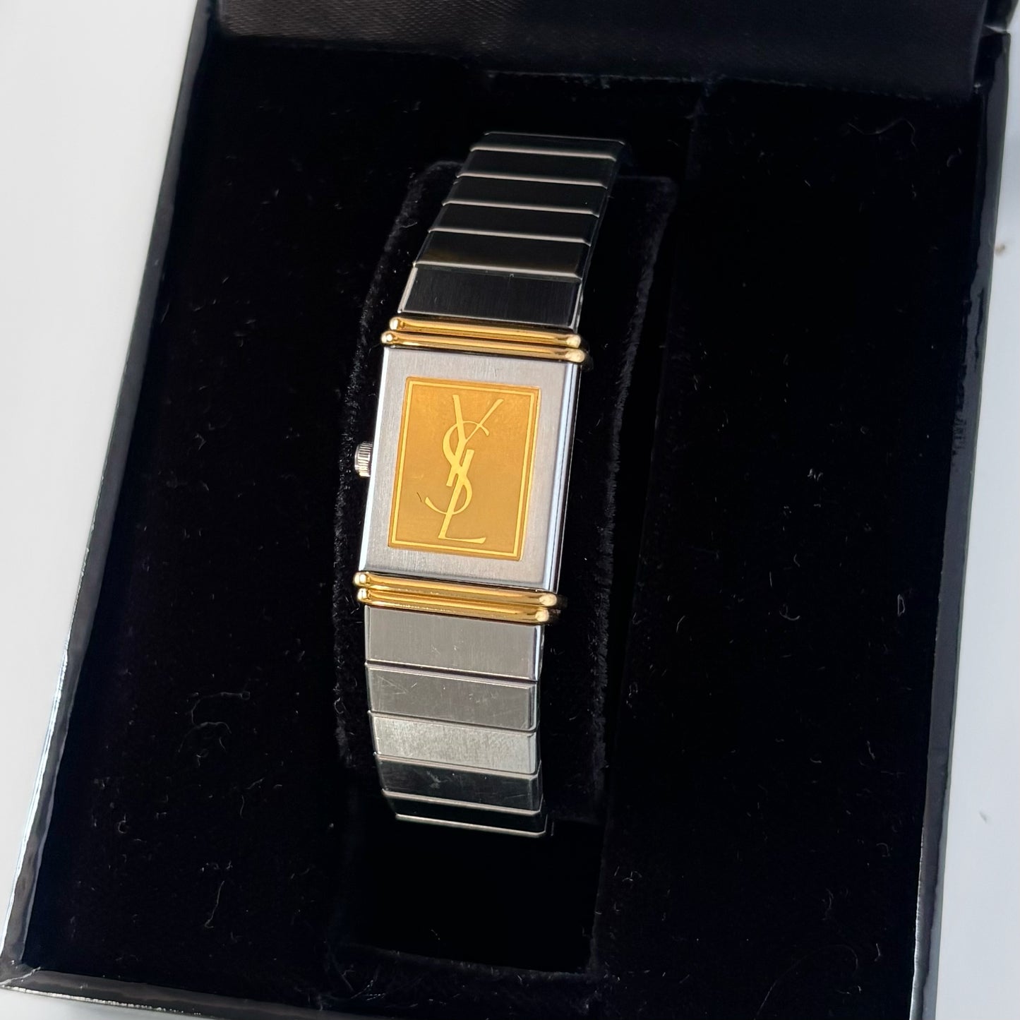 Yves Saint Laurent 1990s Reverso Two Tone Watch