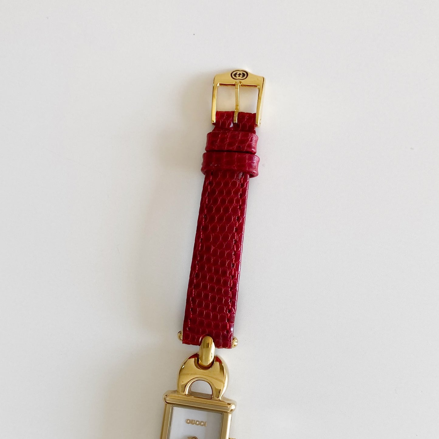 Gucci 1990s Interchangeable Belt Gold Plated Watch with 3 belts, case