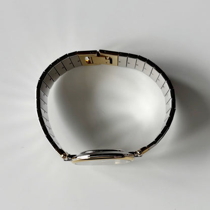Dior 1990s Black Round Dial Two Tone Gold Plated Watch (Large)