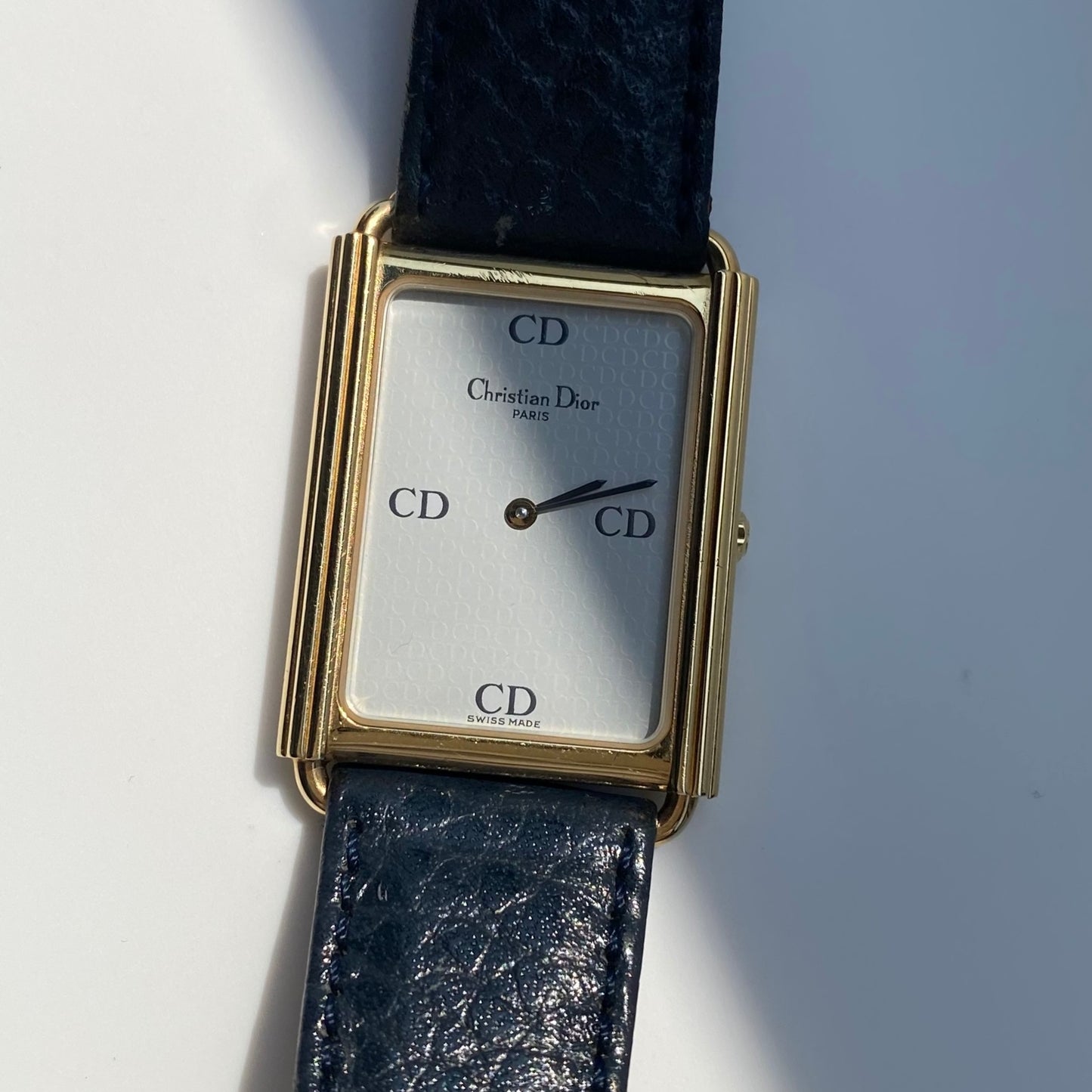 Dior 1990s CD Logo Tank Watch (Large)
